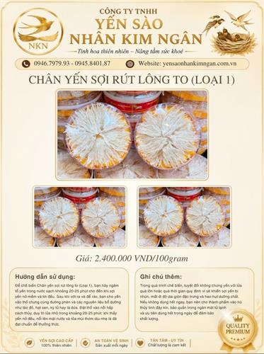 Chân Yến Sợi Rút Lông To (Loại 1)